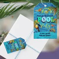 Summer Pool Fun Party Birthday Thank You  Gift Tags