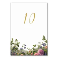 Enchanted Garden Countryside Wedding Table Number