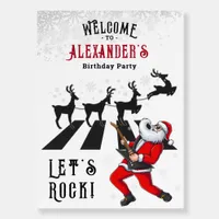 Let's Rock N Roll Santa Reindeer Rockin' Birthday Foam Board