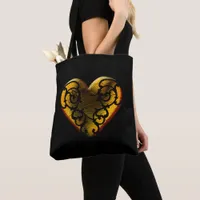 Filigree Goth Gold Heart Tote Bag