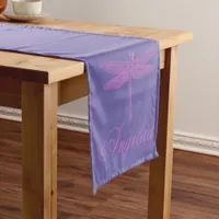 Pink and Purple Fantasy Dragonfly  Short Table Runner