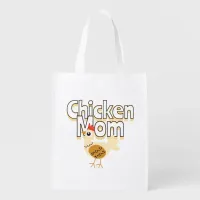 Funny Chicken Mom Personalized Grocery Bag