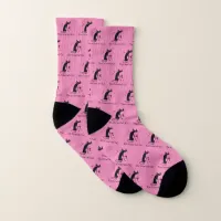 Cabernet Cat Fan Pink Socks
