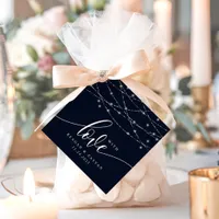 String Lights Navy Blue Elegant Wedding With Love Favor Tags