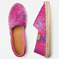 Trendy Modern Abstract Stylized Floral Pattern Espadrilles