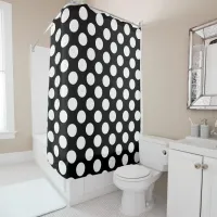 Create Your Own White Polka Dot Pattern Shower Curtain