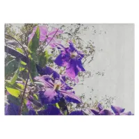 *~* Clematis Purple Flower Sky Cutting Board