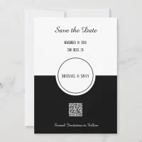 Classic Black & White Save the Date Flat Card