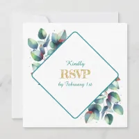 Watercolor Eucalyptus Botanical Wedding RSVP Invitation