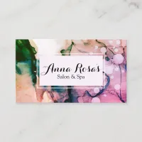 *~* Salon & Spa Abstract Fuschia Artistic Chic Business Card