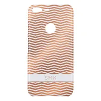 Chic Copper Rose Gold Foil Chevron Monogram Uncommon Google Pixel XL Case