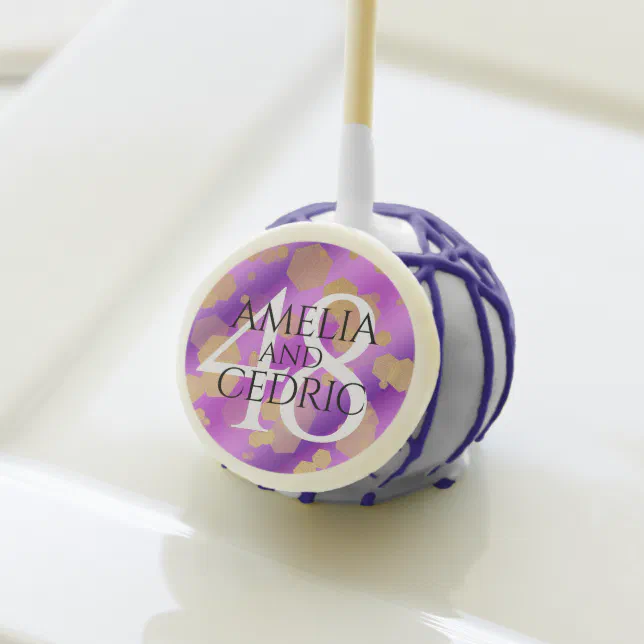 Elegant 48th Amethyst Wedding Anniversary Cake Pops