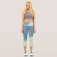 Ocean Breeze Beach Color Blend Capri Leggings