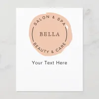 Minimal Modern Coral Salon Spa Coupons Flyer