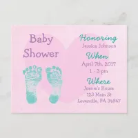 Baby Girl Purple and Pink  Baby Shower Invitation
