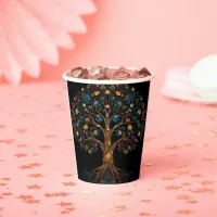 Stained Glass Mosaic Colorful Tree Paper Cups