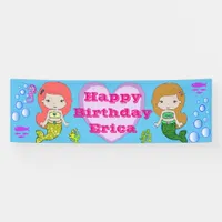 Personalized Mermaid Themed Happy Birthday Banner