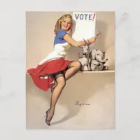 Vintage Pinup, Vote Postcard