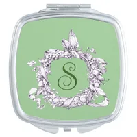 Romantic, Vintage Wreath Personalized  Compact Mirror