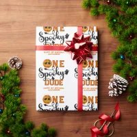 One Spooky Dude Basketball Boys Rad Kids Birthday Wrapping Paper