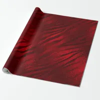 Christmas Burgundy Red Grunge Tiger Stripes Wrapping Paper