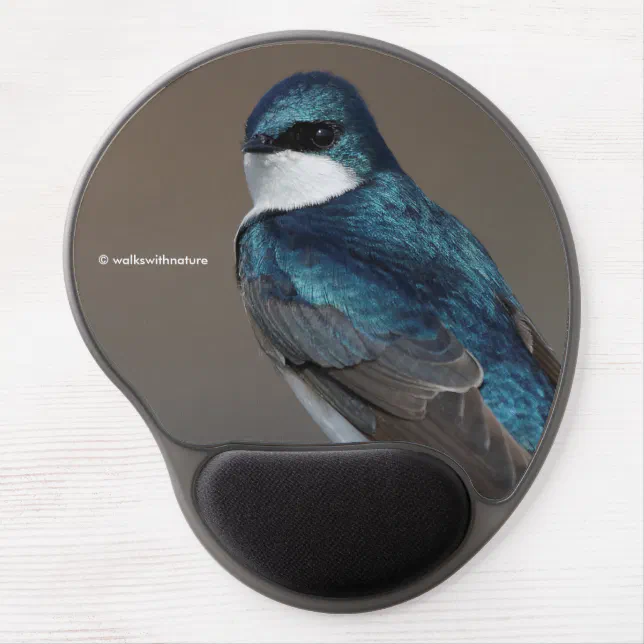 Handsome Tree Swallow Songbird on a Wire Gel Mouse Pad