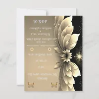 Elegant Gold Wedding  RSVP Card