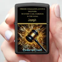 Golden Gavel: Justice and Authority Zippo Lighter