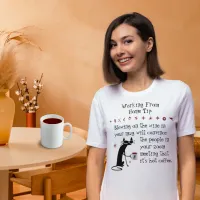 Zoom Meeting Wine Tip Funny Quote with Cat T-Shirt