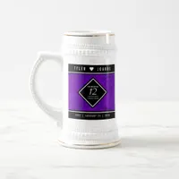 Elegant 12th Silk Wedding Anniversary Celebration Beer Stein