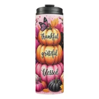 Thankful Grateful Blessed - Thanksgiving Thermal Tumbler