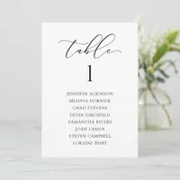 Elegant Wedding Seating Chart CardsTable Numbers Invitation