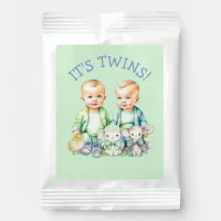 It's Twins! Cute boy twins Baby Shower Favors Lemonade Drink Mix