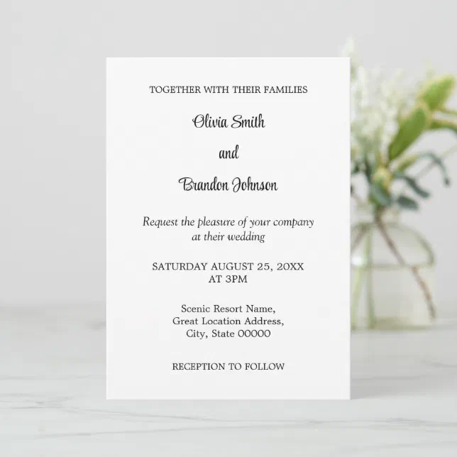 Stylish Minimalist QR Code RSVP Wedding Invitation