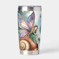 Pretty Fairy Land with cute Snail and Butterflies Insulated Tumbler