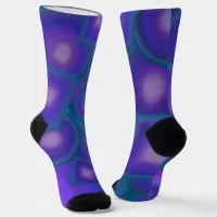 Geometric Harmony in Blues and Purples Socks