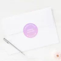 Girly Bridal Shower Pastel Pink And Lilac Name Classic Round Sticker