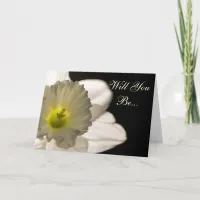 White Daffodil Will You Be My Bridesmaid Invitation