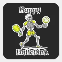 Happy Hallodink | Halloween and Pickleball Pun Square Sticker