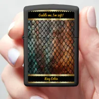 Vivid details of a venomous snakeskin zippo lighter