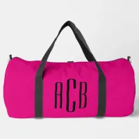 Hot Pink and Black Three Letter Monogram Duffle Bag