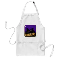 Griller Funny Horror Movie BBQ Illustration Adult Apron