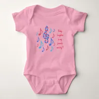 Baby laughter is my favorite melody - music notes  baby bodysuit