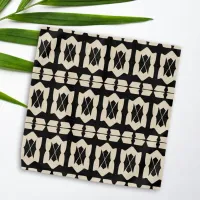 Elegant Modern Black & Beige Geometric Pattern Bandana