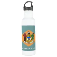 State of Delaware Flag Stainless Steel Water Bottle