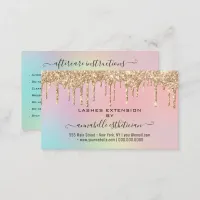 Eyelash Extension Aftercare Instruction Glitter  Business Card