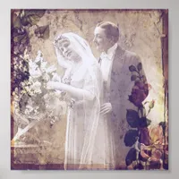 Vintage Bride and Groom Poster