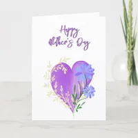 Abstract Floral Heart Mother's Day Card