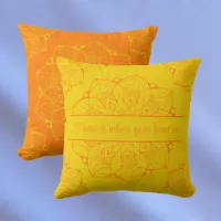 Orange & Yellow Mandala Personalized Throw Pillow