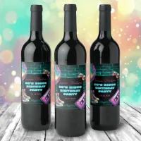 90s Neon Disco Birthday Wine Label